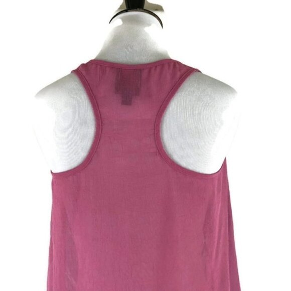 2b Bebe Women's XS Tank Top Semi-Sheer Hi-Low Cut Pop-over Loose Fit Racerback - Picture 5 of 8